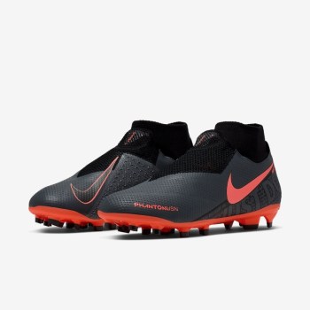 Nike Phantom Vision Pro Dynamic Fit FG - Női Focicipő - Sötét Szürke/Fekete/Világos Mangó